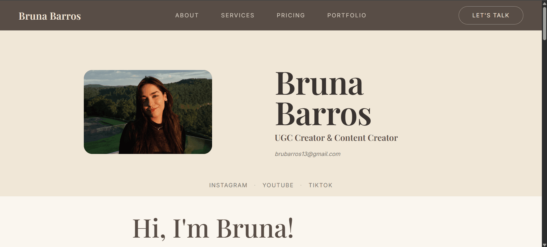 UGC Creator Portfolio Page